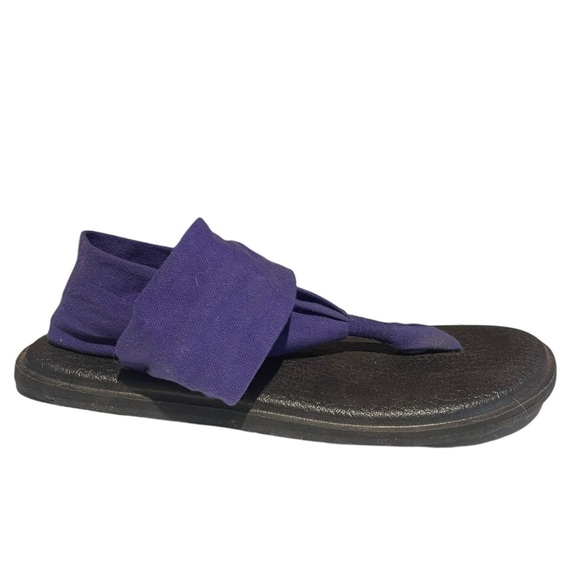 Sanuk yoga mat flip flops purple 10 - Picture 1 of 7